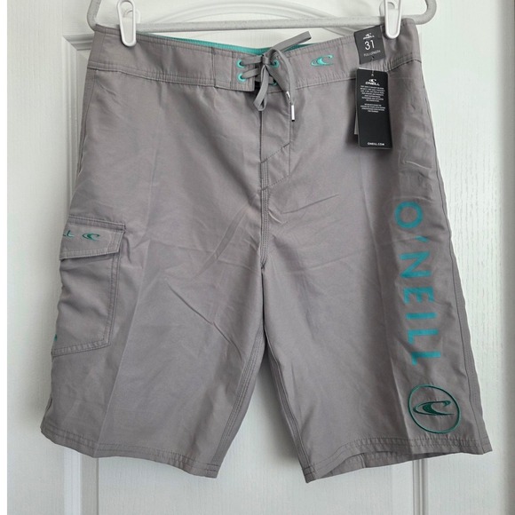 O'Neill Santa Cruz Board‎ Shorts Swim Trunks Full Length Gray Size 31 Beach Pool - Picture 1 of 5